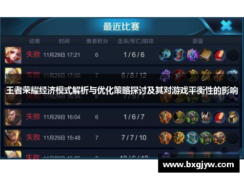 王者荣耀经济模式解析与优化策略探讨及其对游戏平衡性的影响